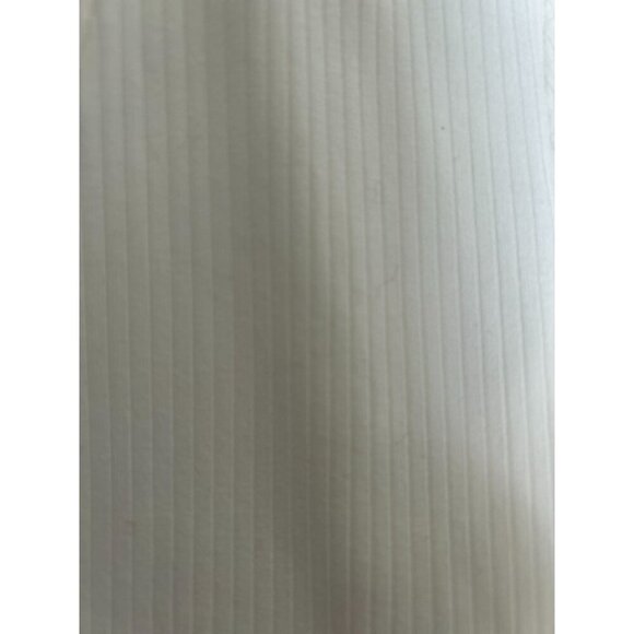 Intermix White Ribbed V-Neck Stretch Knit Top With Elbow Sleeves - Size S - Picture 7 of 7